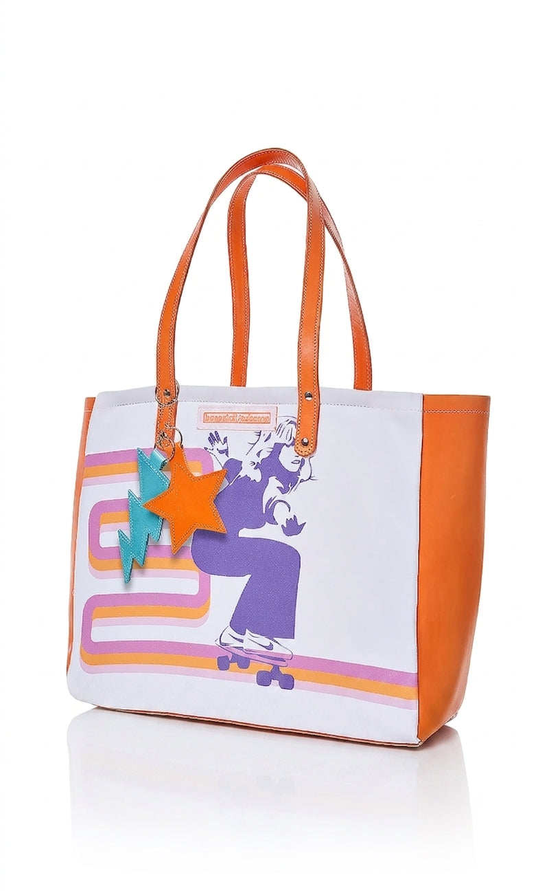 SkateGirl Tote Bag — Retro Art Statement Bag